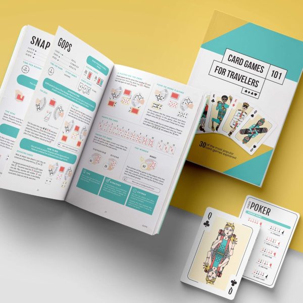 Card Games for Travelers - Box Set of 30 Classic Games & 2 Decks | Ages 6+ | 1 to 12 Players | Kids, Families & Adults | Playing Cards | Family Game Night | Gift Idea