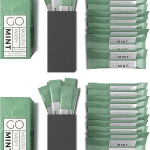 GO Travel Size Mouthwash Packets – Individual Mini Mouthwash for Fresh Breath - TSA Compliant - Smart Packet Design to reduce travel bottle waste - Liquid Mint Flavored Portable Travel Mouthwash Bulk