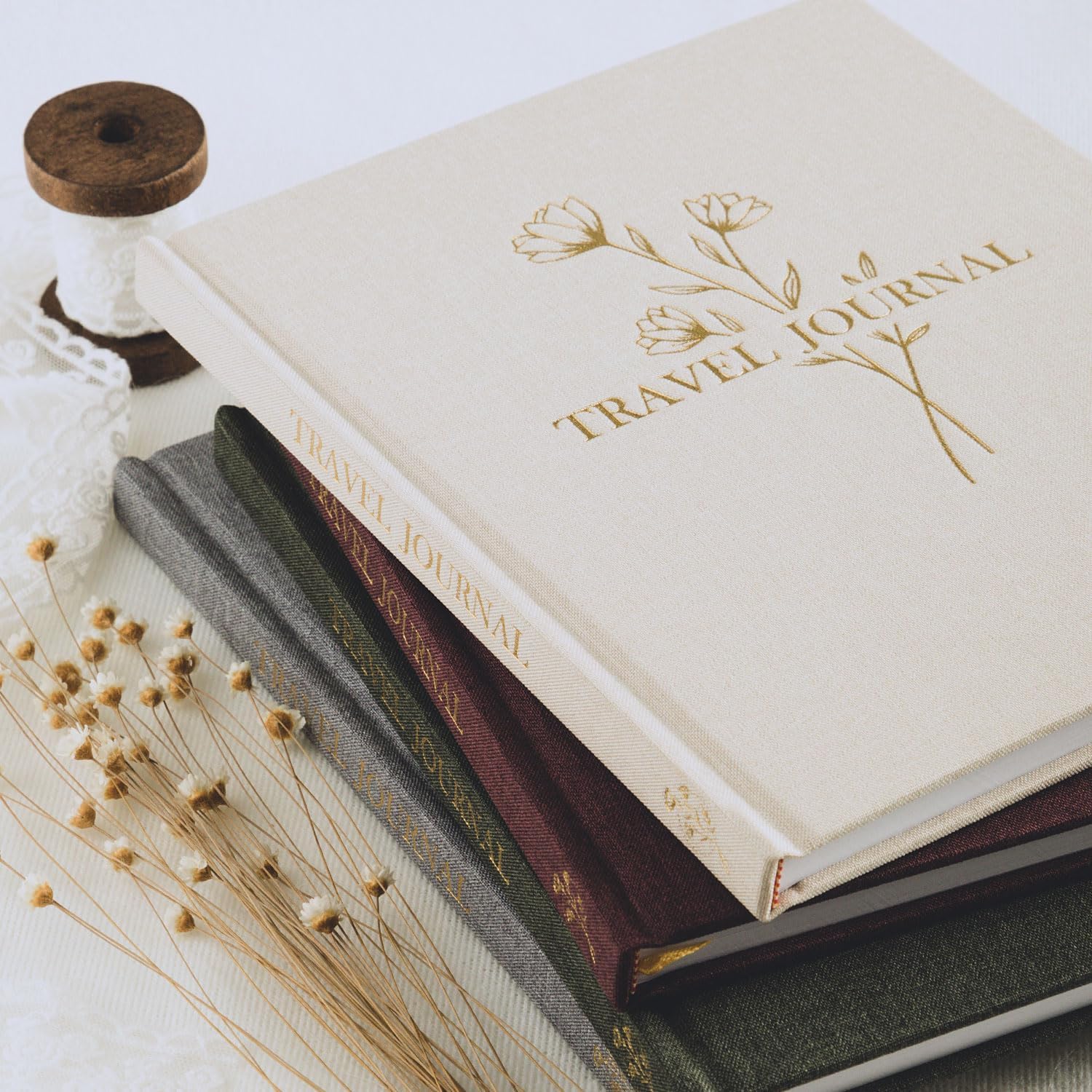 Lanpn Travel Photo Journal Notebook for Women Men, Linen Travel Log Diary Scrapbook Memory Book with Prompts, Anniversary Journals Traveling Gifts (Green, 110 Pages) - Image 3