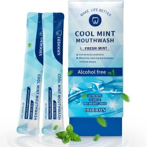Travel Size MouthWash Packets - TSA Approved Travel Porable mouthwash, Alcohol Free, Natural Ingredients for Bad Breath,Oral Care Treatments (0.37 Fl OZ (Pack of 20))