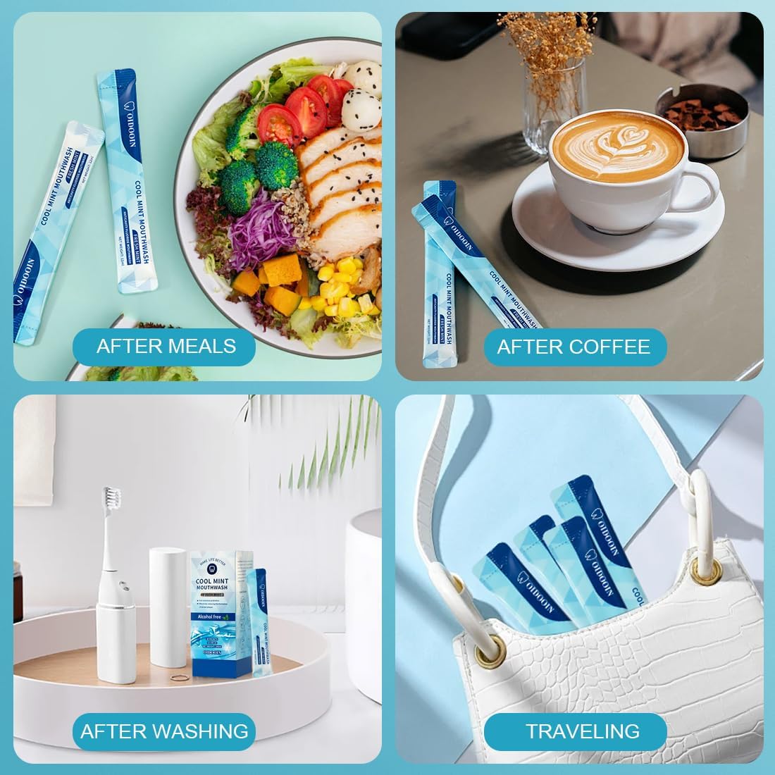 Travel Size MouthWash Packets - TSA Approved Travel Porable mouthwash, Alcohol Free, Natural Ingredients for Bad Breath,Oral Care Treatments (0.37 Fl OZ (Pack of 20)) - Image 6